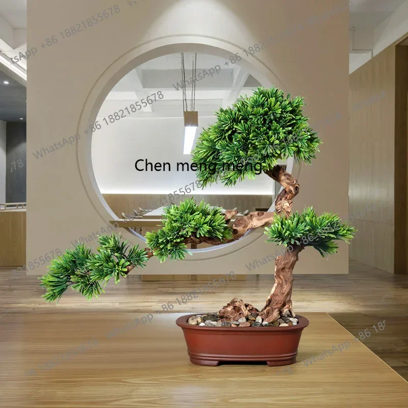 Фото TT Jingquan новый китайский стиль искусственное поздравление сосна бонсай прихожая зеленое растение маленькие украшения бонсай №1