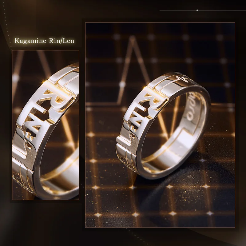 Vocaloid Kagamine Rin Len аниме-кольцо для мужчин и женщин Мужская искусственная Серебряная