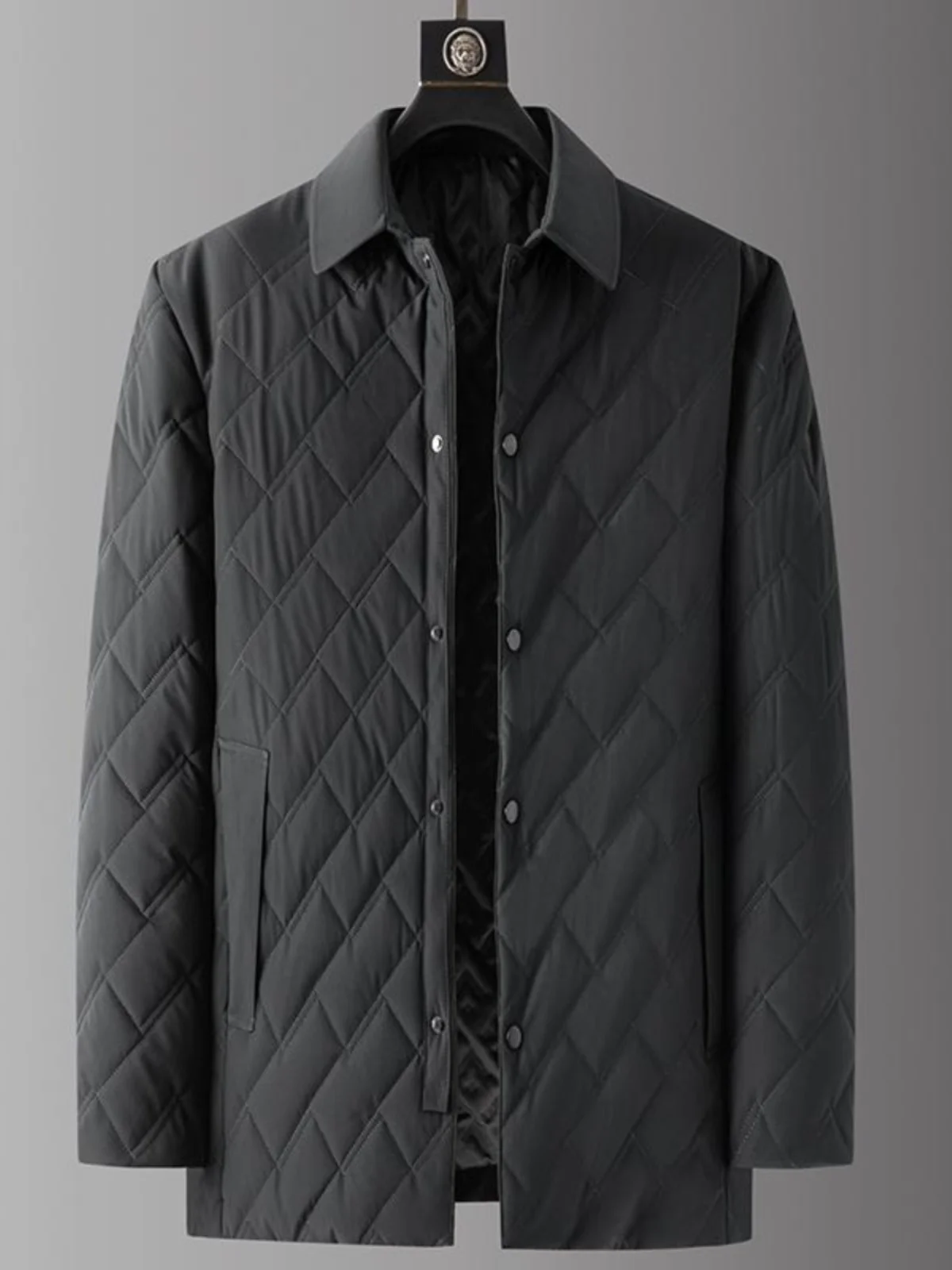 Одежда для папы осеннее и зимнее пальто средней длины тонкое хлопковое больших