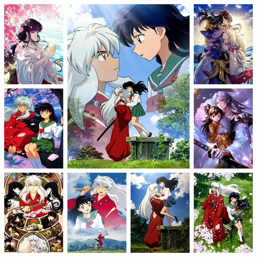 Inuyasha Аниме Алмазная Живопись 5D Полный Круглый Блеск Японский Мультфильм