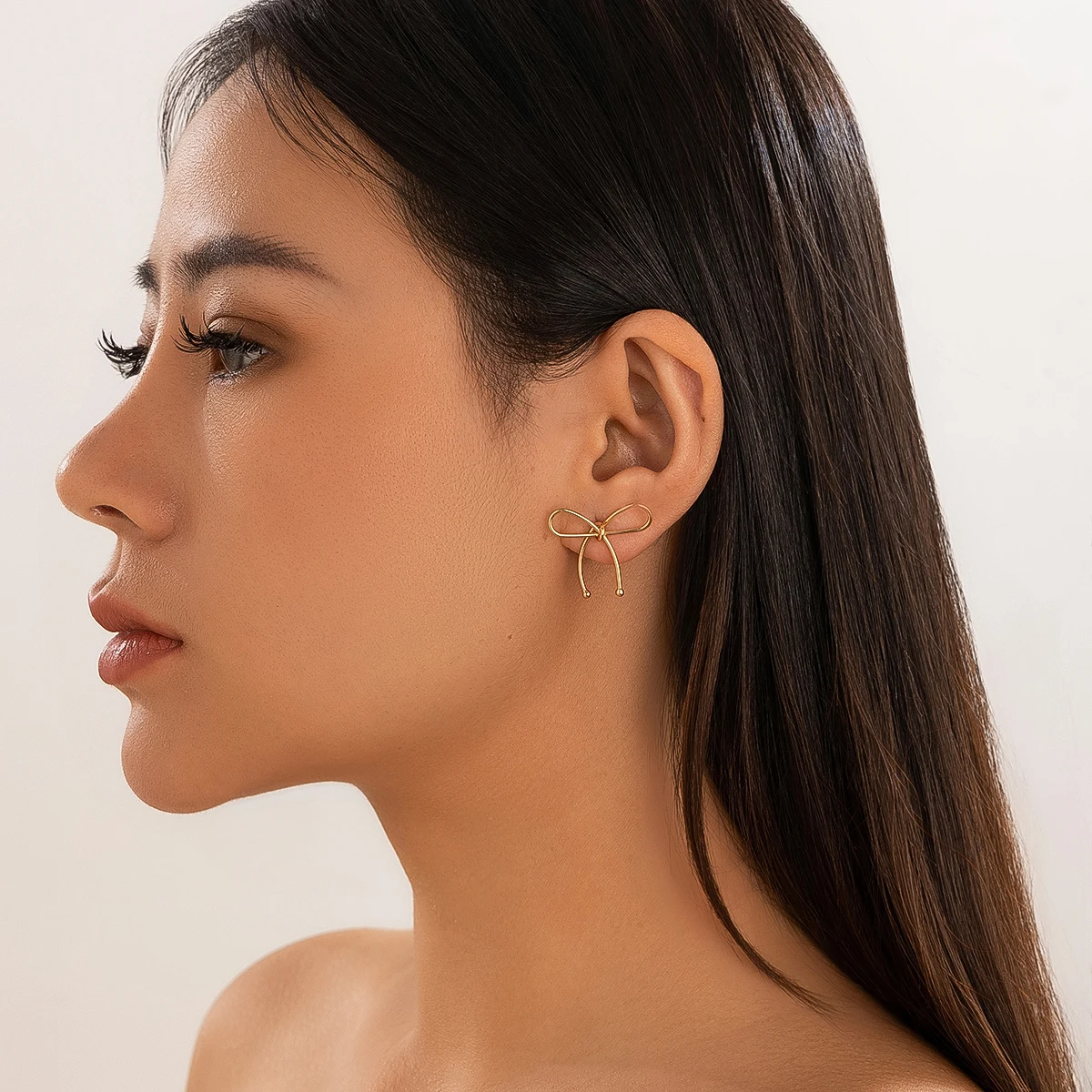 Salircon Геометрические Металлические Серьги-гвоздики Женские В Форме Банта Модные