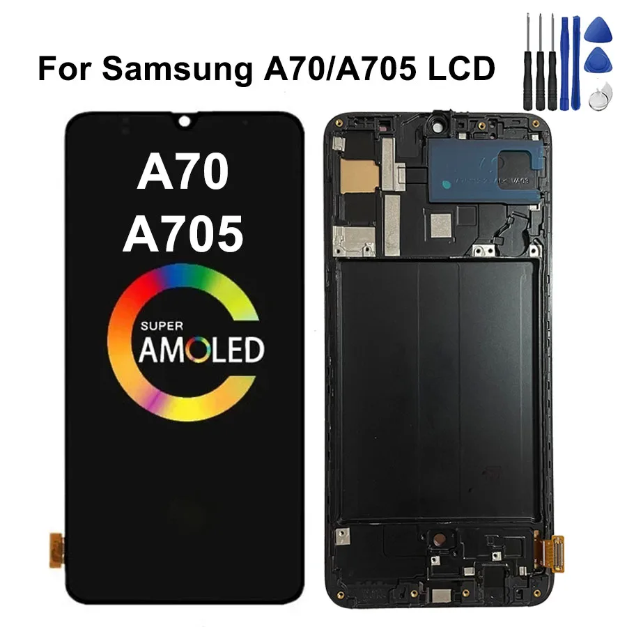 Super AMOLED для Samsung A70 ЖК-дисплей с сенсорным экраном дигитайзер в сборе A705 A705F A705FN/DS