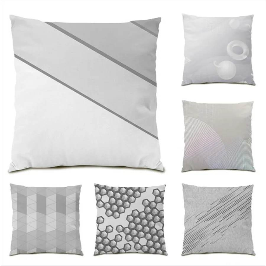 

Home Decoration Modern Cushion Cover Abstract Geometry Decoration Polyester Linen Sofa Decorative Pillow Cases Velvet E0090