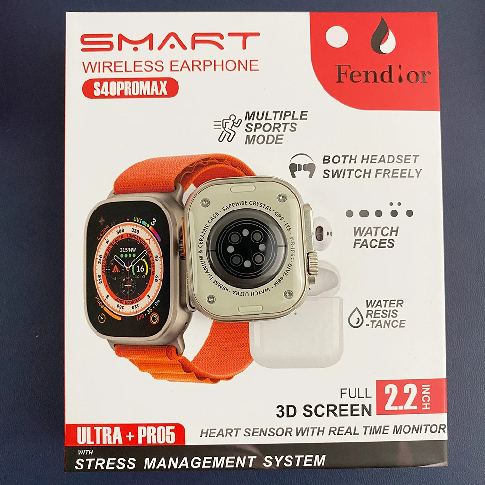 

Смарт-часы Xiaomi S40 Pro Max, беспроводные наушники, экран 2,2 дюйма, Bluetooth, звонки, режим мониторинга скорости 2 в 1, умные часы с микрофоном