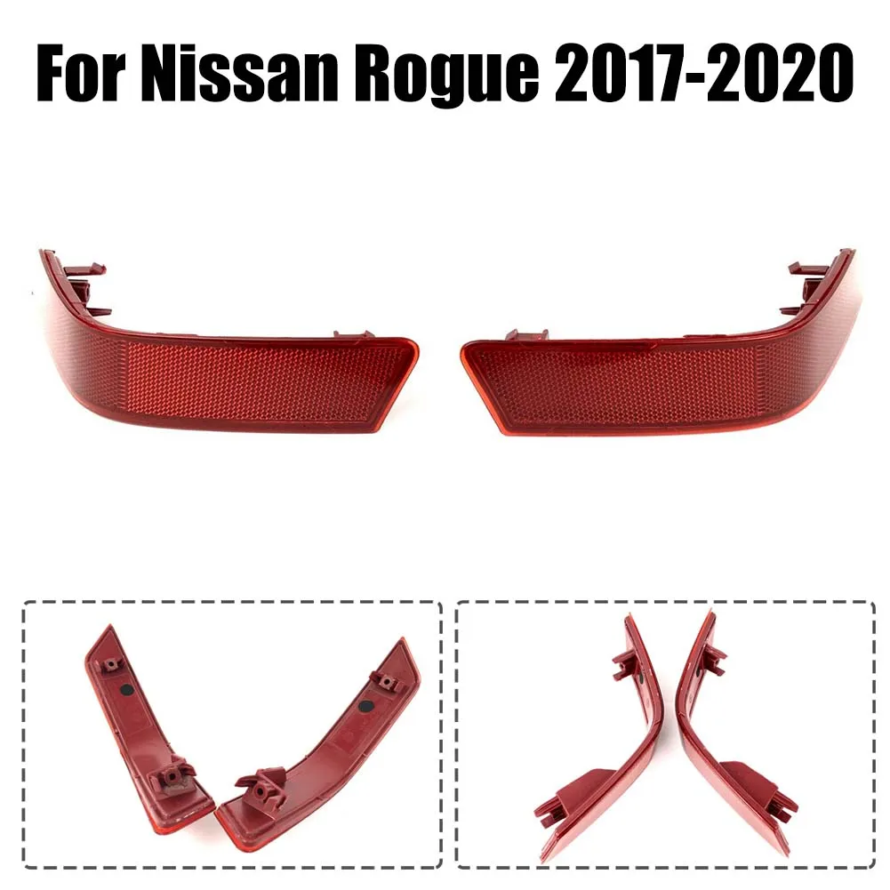 

2pcs Car Rear Bumper Marker Light Reflector Right + Left Set Fit For Nissan Rogue 2017-2020 Rear Tail Reflector Replacement