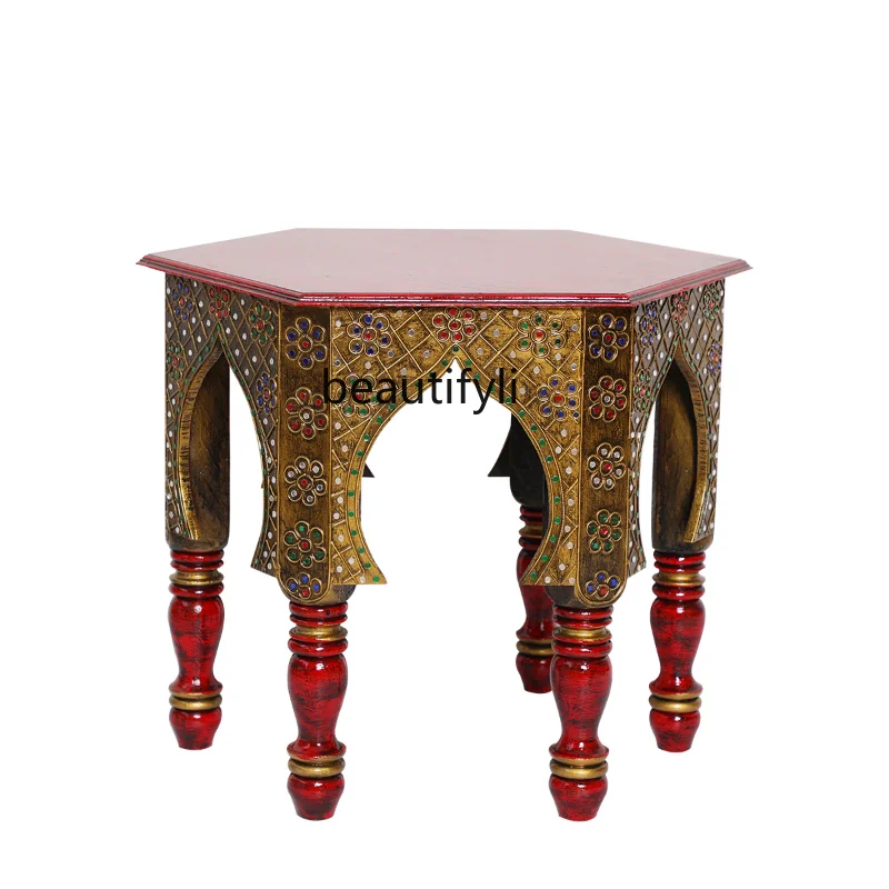 

yj Southeast Asian Style Living Room Small Coffee Table Sofa Side Table Eight-Immortal Table Creative Simple Tea Table