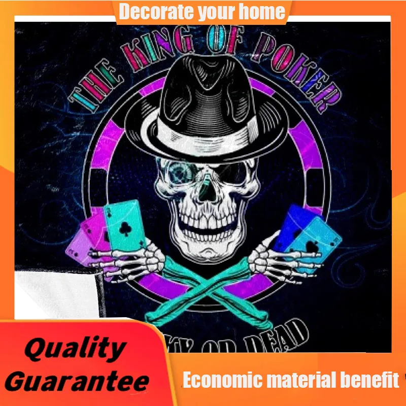 

Lightweight Poker Skull Printing Fleece Warm Soft Cozy Throws Blanket throw blanket for sofa
