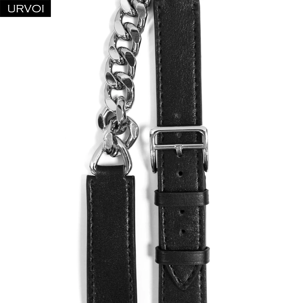 Фото Кожаный ремешок URVOI Gourmette Metal Double Tour для Apple Watch Ultra 1, 2, серия 10, 9, 8, 7 6 SE, кожаный ремешок для браслета iWatch №3