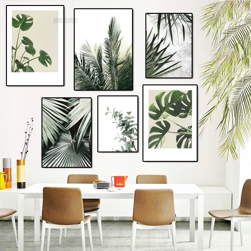 

Plant Nordic Poster Wall Art Green Plant Canvas Painting Prints Pictures for Bedroom Living Room