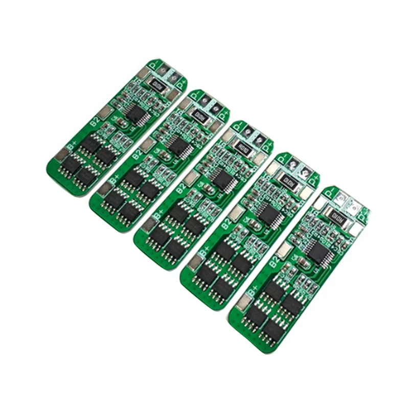 

ABGZ-5Pcs 3 Strings 12V18650 Lithium Battery Protection Board 11.1V 12.6V Anti-Overcharge Over-Discharge Peak 10A