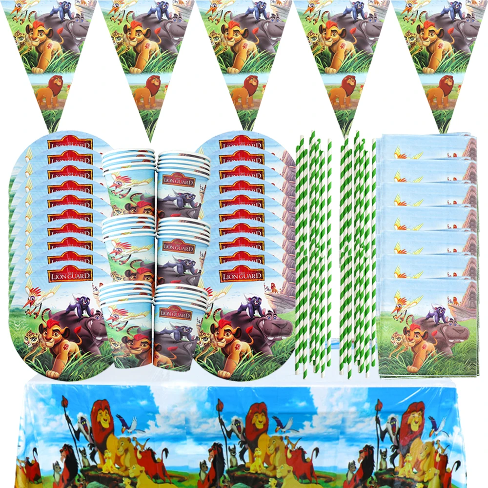 

Lion King Simba Party Decoration Baby Shower Disposable Tableware Set Children's Party Simba Balloon Banner Party Supplies