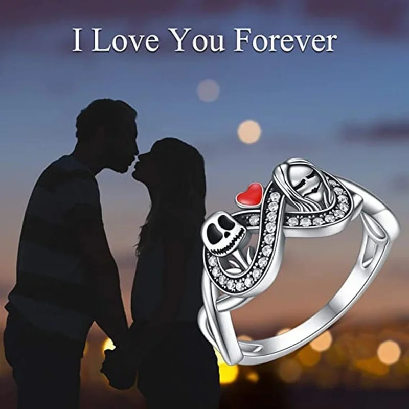 

fashion Infinity Twisted Rings for Women Red Peach Heart Cartoon Character Skeleton Ring Valentines Day Anniversary Gift Jewelry