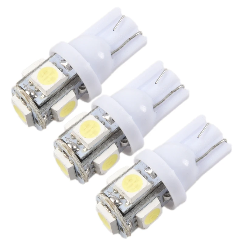 

90 шт./упаковка, запасные белые светодиодные лампы T10 168 2825 W5W 5050 5 SMD светодиодный светильник в