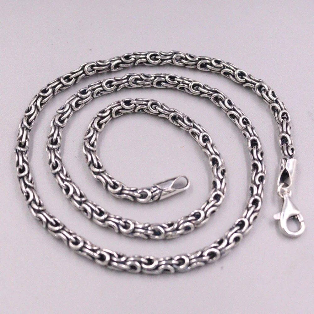 Настоящая твердая цепочка из стерлингового серебра 925 пробы мужская с хвостом