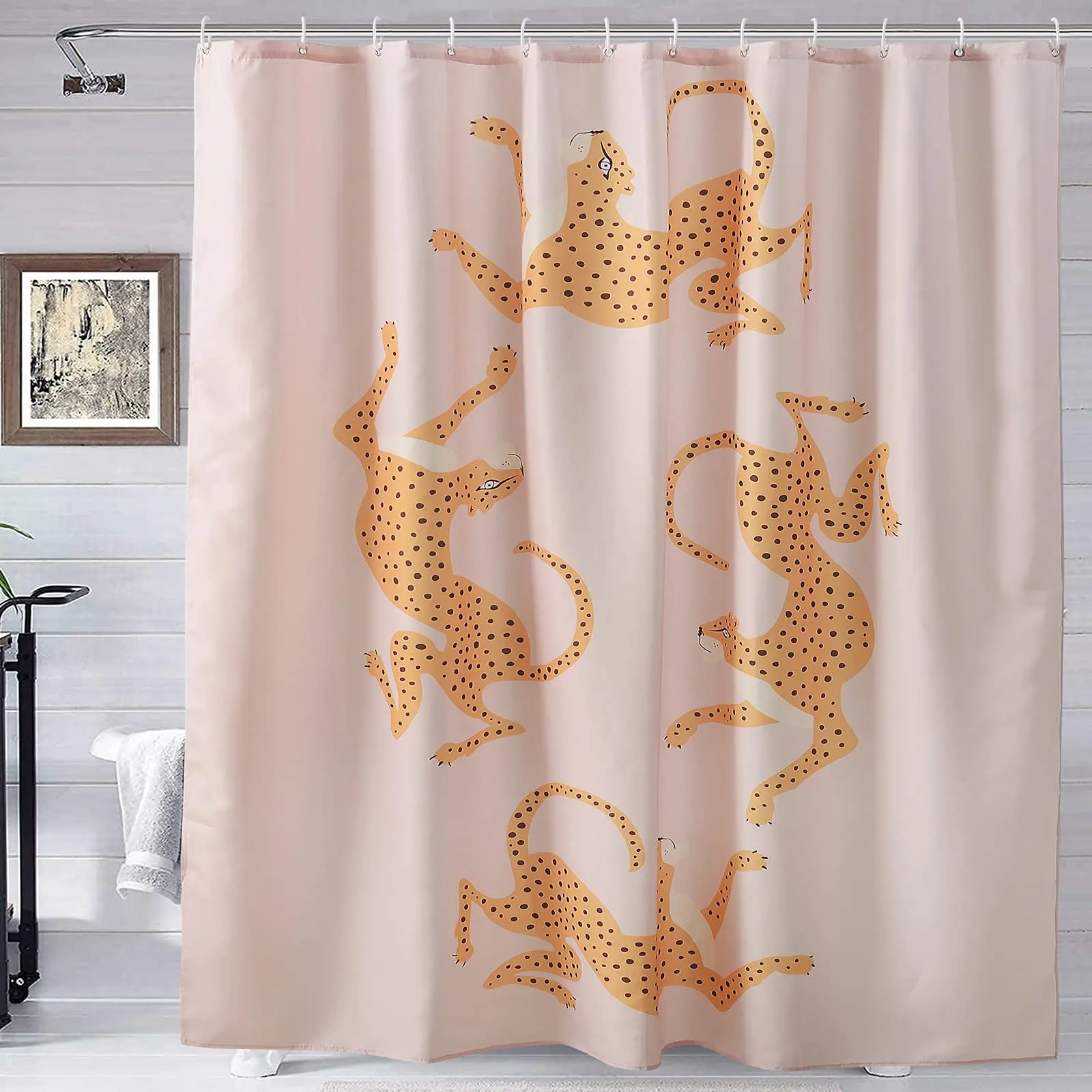Бохо душевая штора с принтом леопарда