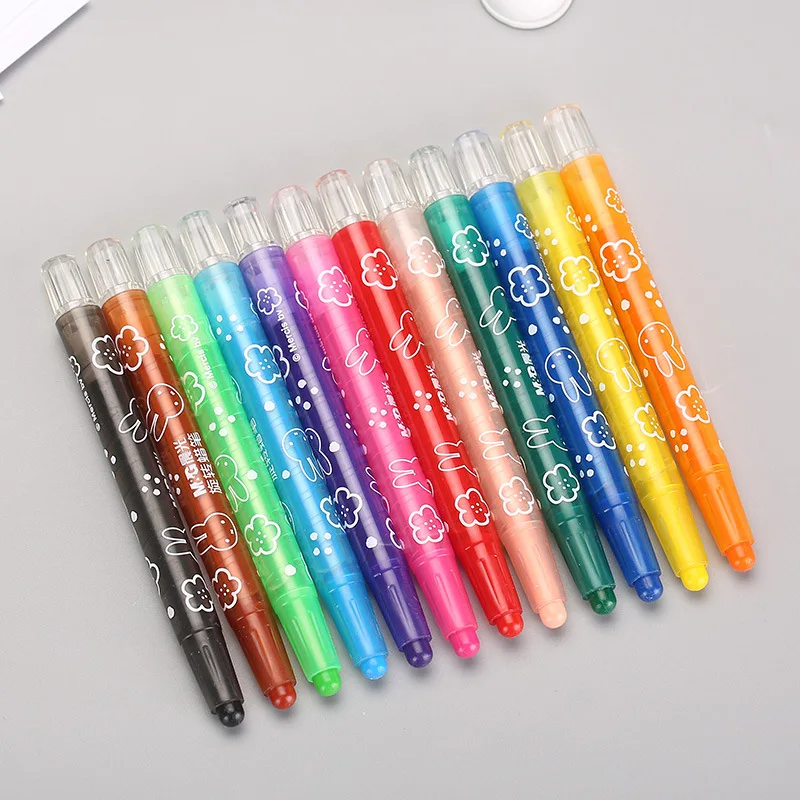 12/24/36/48 Colors Set Twist Wax Crayon Professional Non-toxic Color Pastels for Art Painting Student Kids Coloring Supplies
