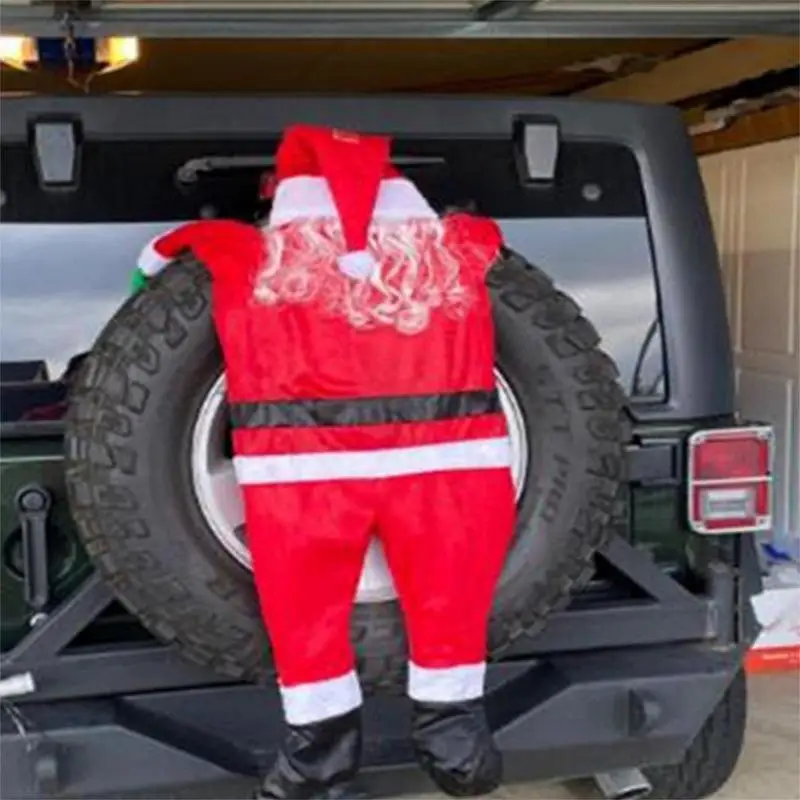 

Рождественский подвесной костюм Санта-Клауса, уличное украшение для скалолазания на стену, Санта-Клаус, Фланелевое украшение для одежды