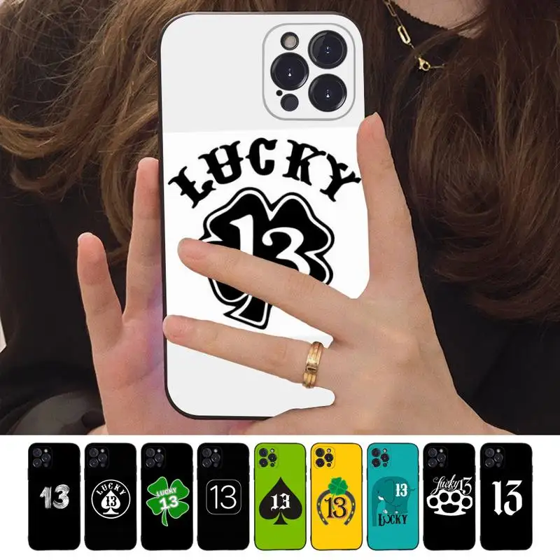 

Lucky Number 13 Thirteen Phone Case For iPhone 14 11 12 13 Mini Pro XS Max Cover 6 7 8 Plus X XR SE 2020 Funda Shell