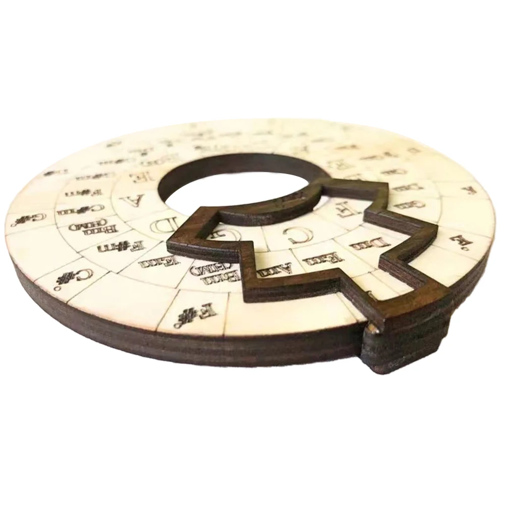 

Wooden Chord Wheel Circle Educational For Notes Chords Melody Tool Musical Tool Universal Wooden Color Durable