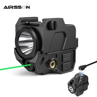 tactical weapon gun light green dot laser sight magnetic rechargeable led flashlight military airsoft pistol light for 20mm rail