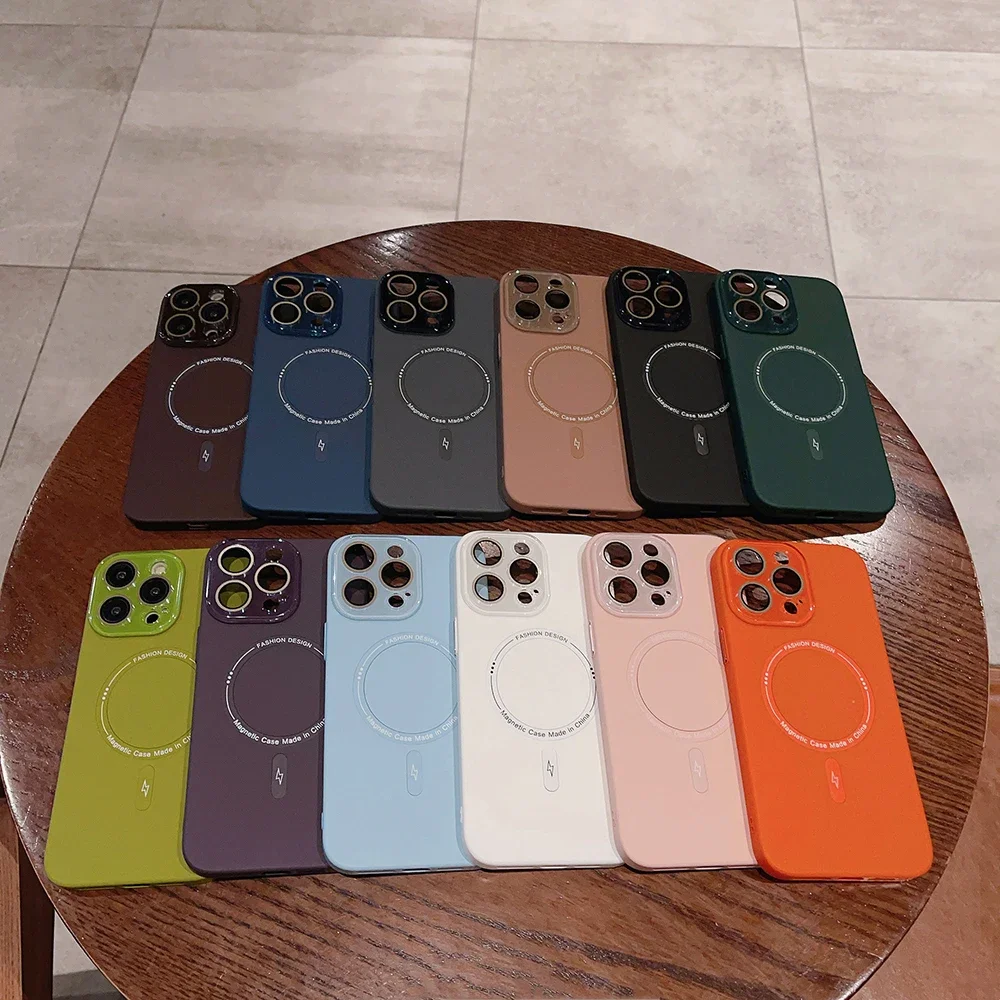 Магнитный чехол для беспроводной зарядки iPhone 15 14 Plus 13 12 11 Pro Max акриловый защитный