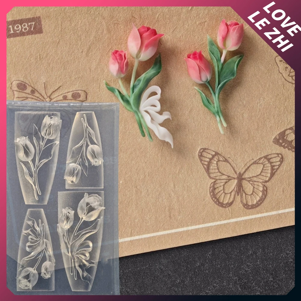 3D цветочная серия формы для дизайна ногтей силиконовые ледяного цветка тюльпан