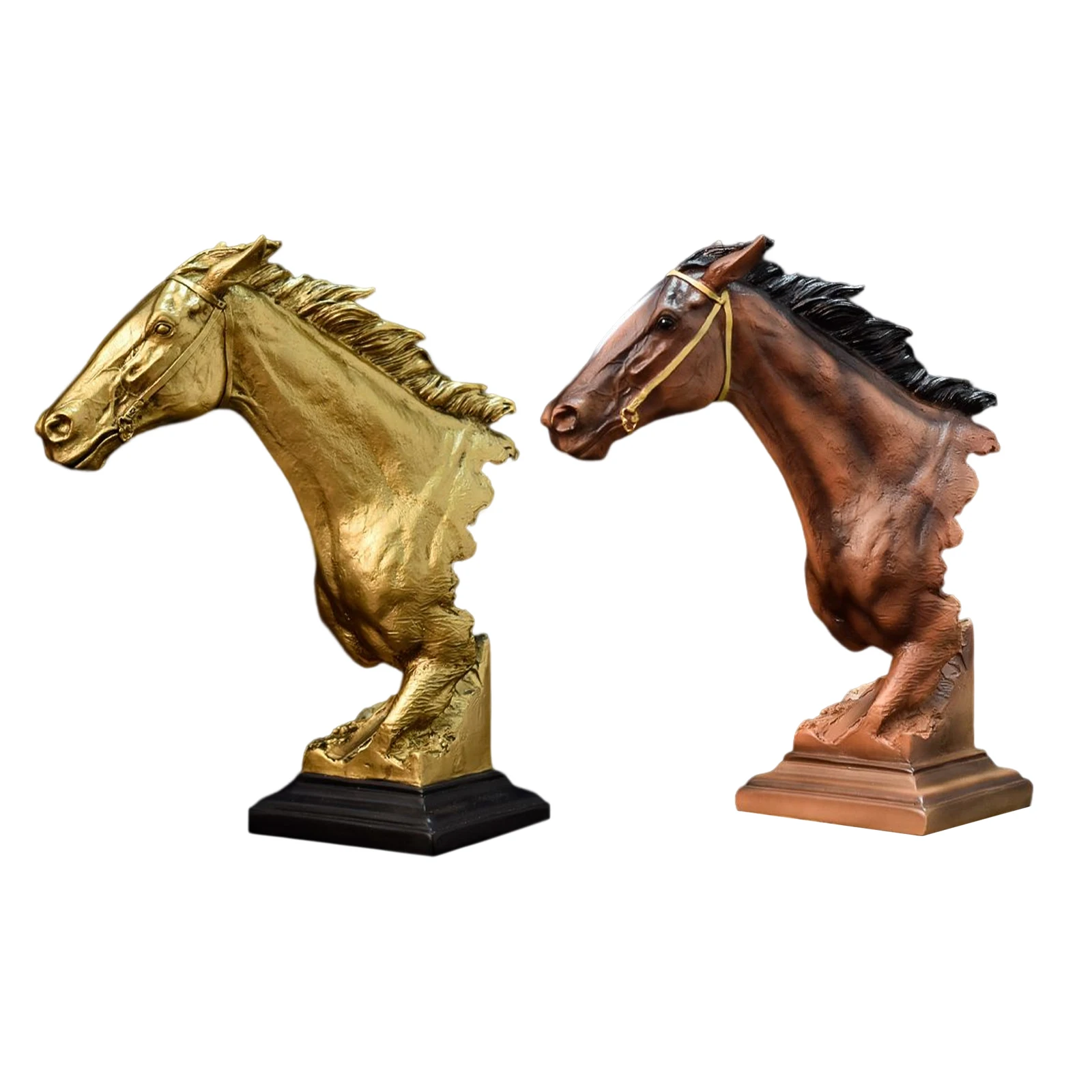 

Nordic Style Horse Head Figurines Gifts Resin Animal Figurines Sculpture for Bedroom Dining Room Car TV Cabinet Desktop Ornament