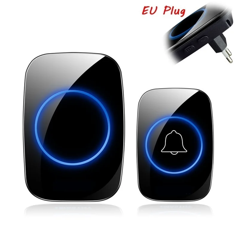 

Wireless Doorbell NO battery Waterproof EU Plug led light 300m long range smart 433mhz
