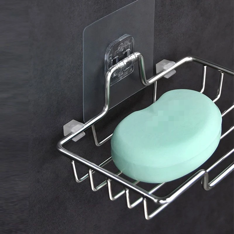 

Stainless Steel Soap Dish Drain Wall Hanging Soap Holder Bathroom Shelf Sucker Shower Tray Bathroom Accessories NEW