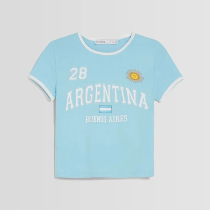 Футболка уличная спортивная Y2K облегающая короткая футболка для девочек Spice с