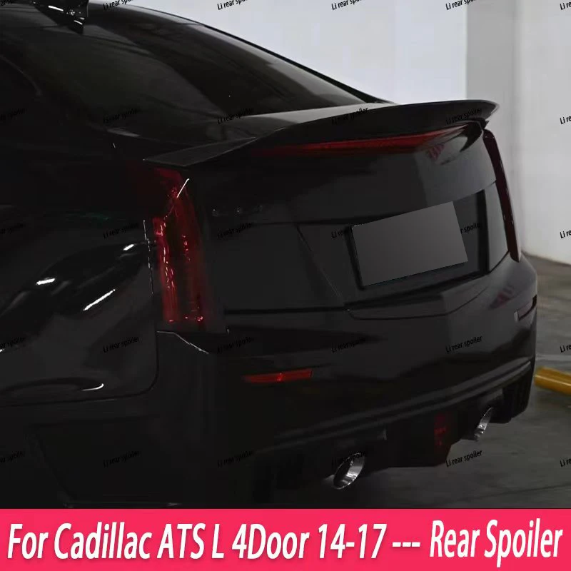 Фото Для Cadillac ATS L 4-дверный 2014-2017 г.в. Задний спойлер из кованого настоящего карбона, глянцевый черный, высокое качество, в стиле JDM №3