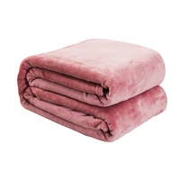 flannel blanket solid color simple nap air conditioning coral velvet small blanket sofa cover soft and comfortable ribbon card