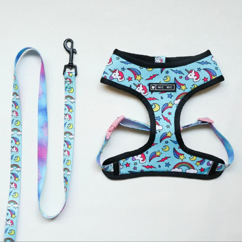 

Pet dog harness nylon pull-free dog chest strap breathable adjustable pet collar for small dogs and cats