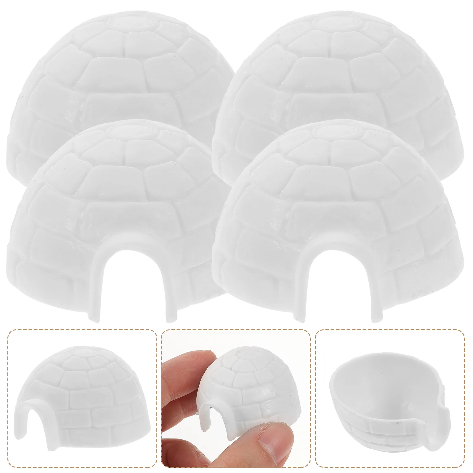 

Igloo Model Decoration Standing Ornament Figurines Kids Ornaments Mini Plastic Animals
