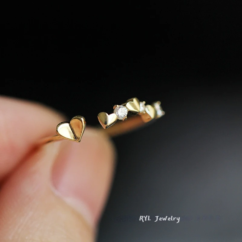 

S925 Sterling Silver Plated 14K Gold White Gold Women's Open Ring Adjustable Tail Ring Delicate Hollow Vintage Sense