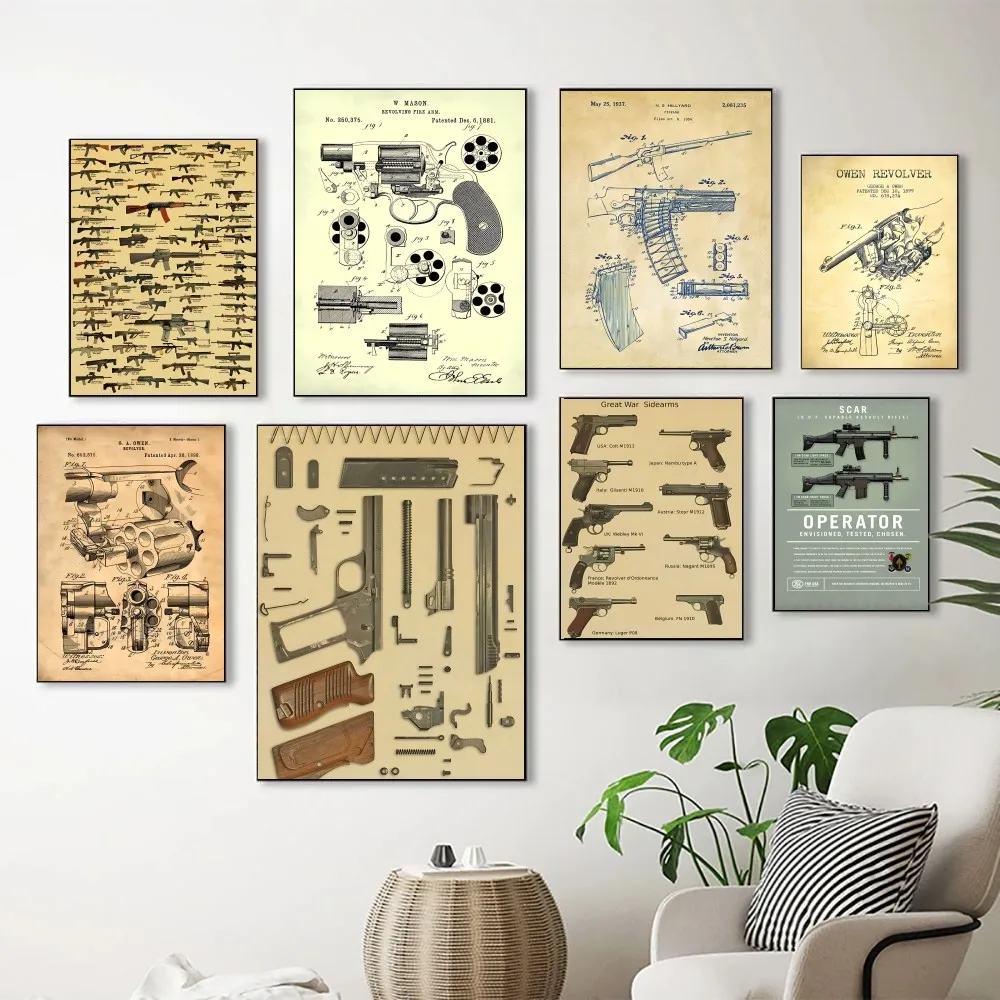 Woeld Знаменитый Пистолет Ak47 Плакат Наклейка Самоклеящаяся Водостойкая Бумажная