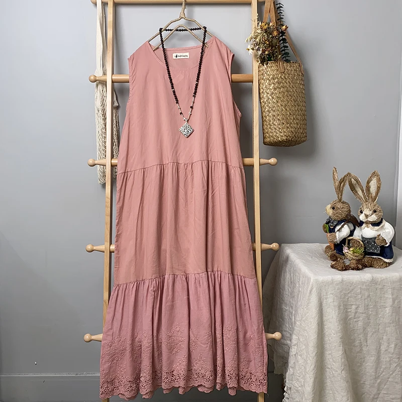 

Универсальное однотонное Привлекательное платье составного кроя, летний женский топ средней длины из тонкого хлопка Sen для уменьшения возраста