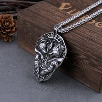 vintage odin raven and wolf necklace back odin road sign compass and runes men viking charm stainless steel pendant jewelry gift
