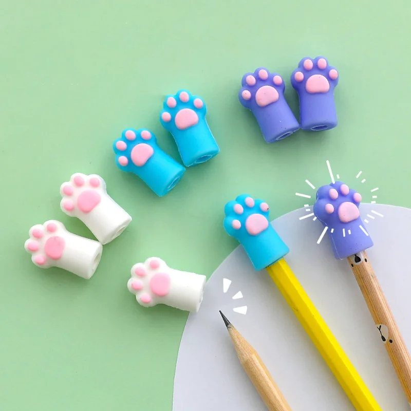 

3pcs/bag Multifunctional Pencil Cover Korean Creative Cute Cartoon Pencil Extender Soft Silicone Pen Cover Stationery Supply