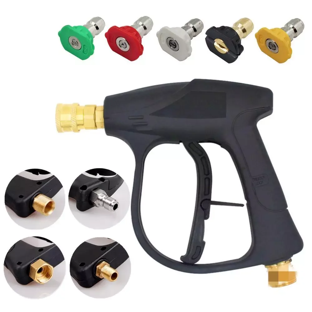 

Пистолет для мойки автомобиля под давлением с 5 насадками G1/4 шт., регулируемый угол, прозрачный инструмент для мойки