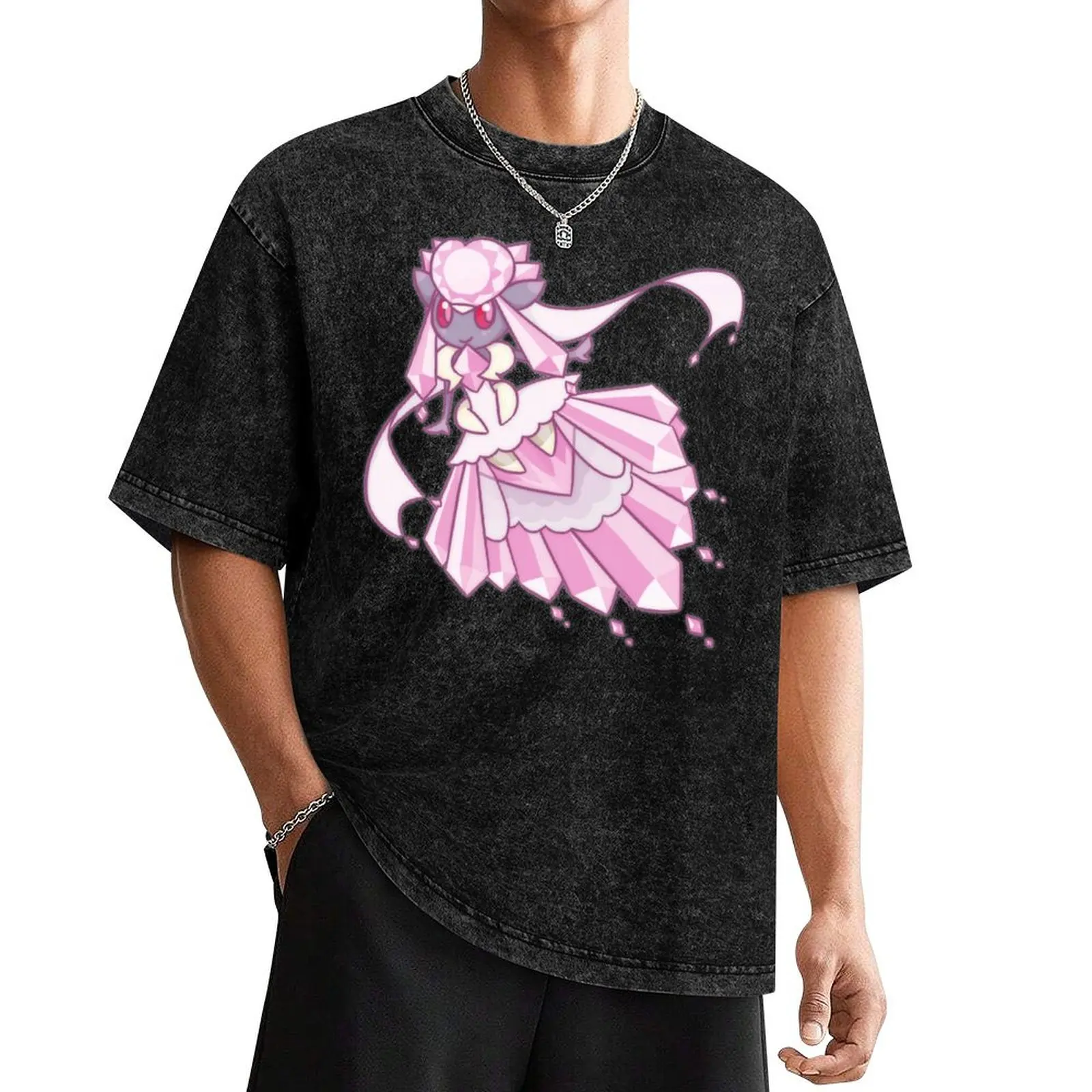 Мега диансий? Футболка с аниме надписью заготовки Спортивные фанаты oversizeds черные