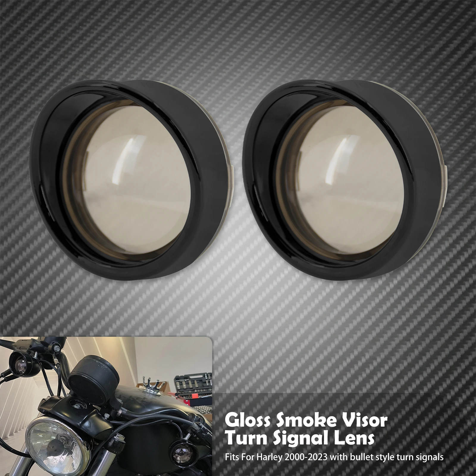 Мотоциклетные 2 шт., лицевые панели для указателей поворота в козырьком, черный, хромированный, дымчатый, янтарно-красный, крышка объектива для Harley Sportster XL Softail Touring