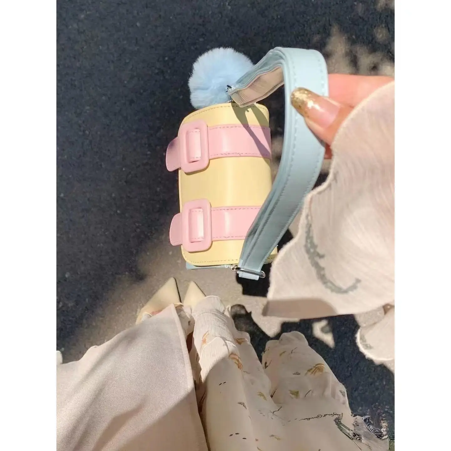 Summer 2022 New Fashion Contrasting Color Small Square Bag Simple Casual All-match Sweet Messenger Handbag