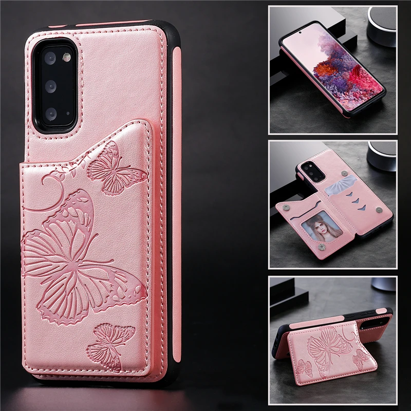 

Butterfly Embossed Leather Case For Samsung S21 S21Plus S21Ultra S20 FE S10/S9/S8 Plus Note 20 Ultra Note 10/9 /8 A30S A50 Cover