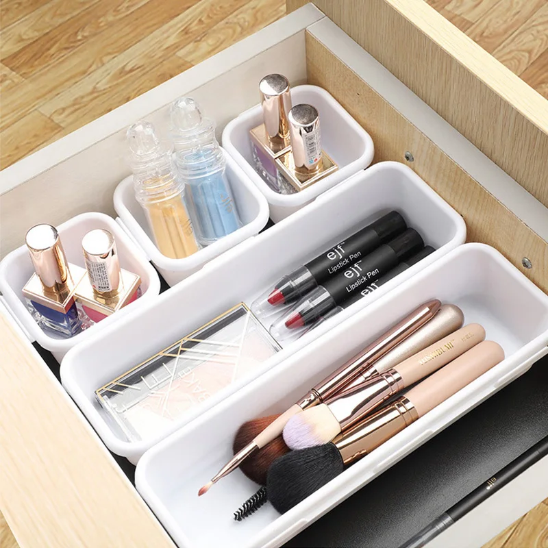 

8Pcs Drawer Storage Organizers Household Dustproof Desk Sundries Makeup Brush Jewellery Container for Bathroom Free Combination