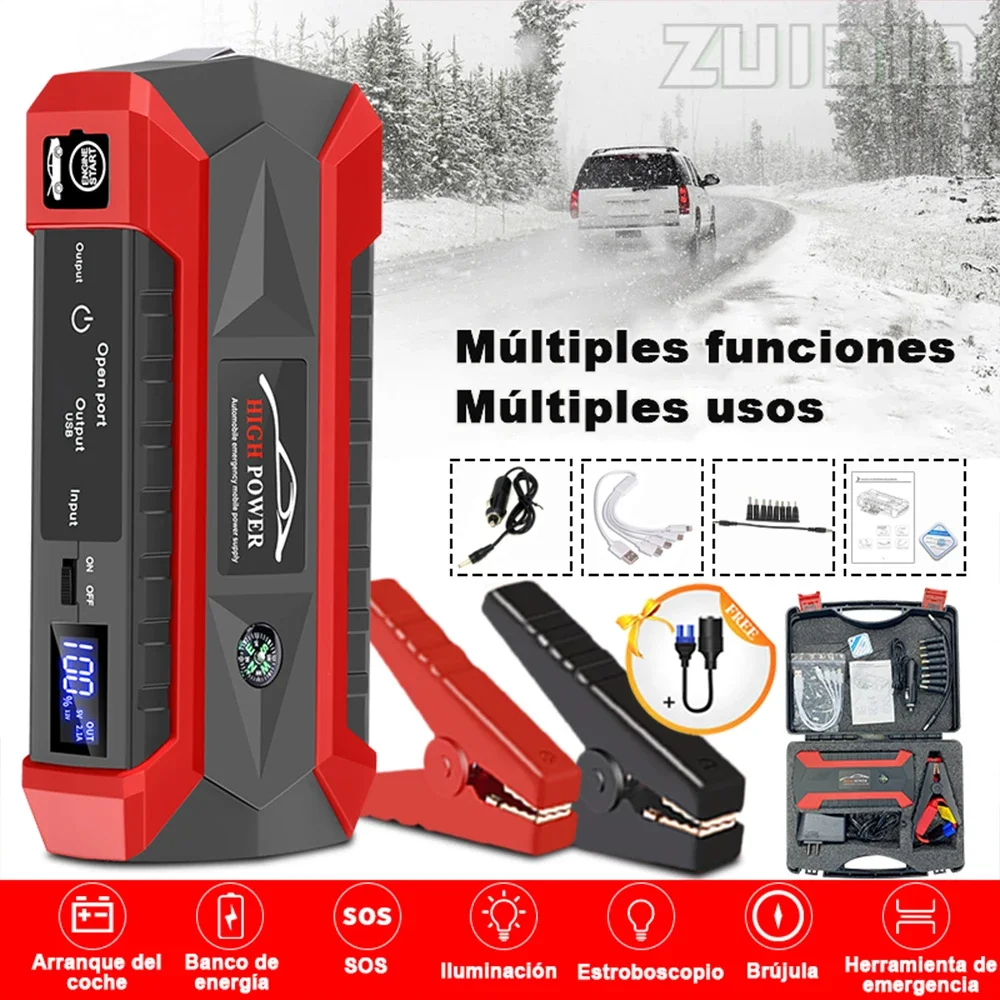 

12000mAh 12V Car Jump Starter Power Bank Auto Portable Car Battery Booster Charge Starting Device Emergency Articles For Cars