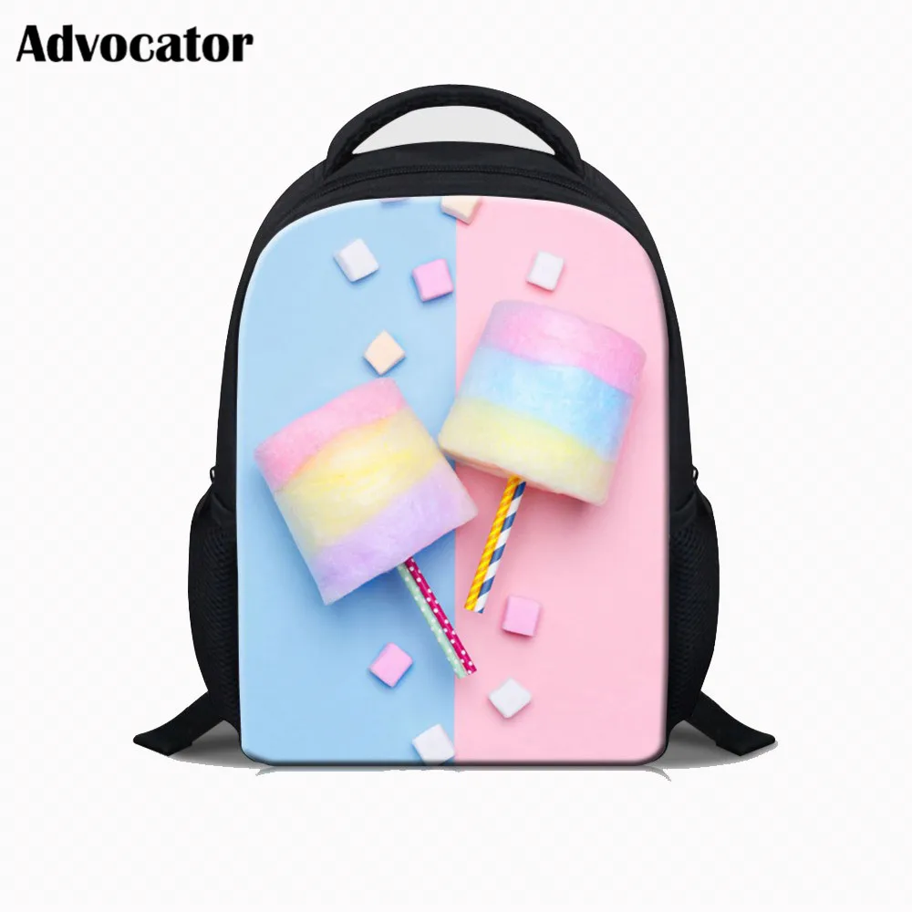 ADVOCATOR Fashion Colorful Marshmallow 3D Print School Bags for Kids Backpack Girls Boys Bags Custom Name Mochila Escolar