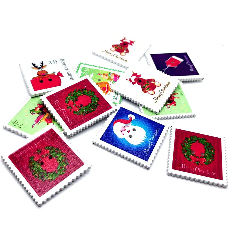 20 шт., деревянные пуговицы с двумя отверстиями, 33 х32 мм