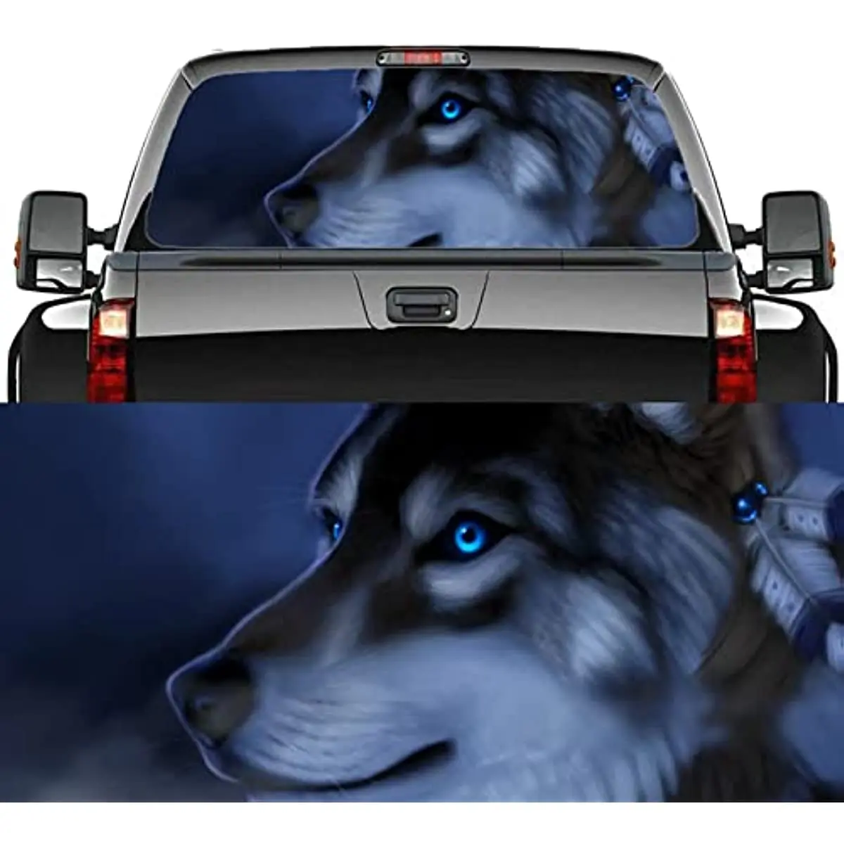 

CUSENA Rear Window Sticker - Arctic Wolf Decal Decor Truck Window Back Stickers Perforated Vinyl Graphic Wrap Stickers - Fit Mos