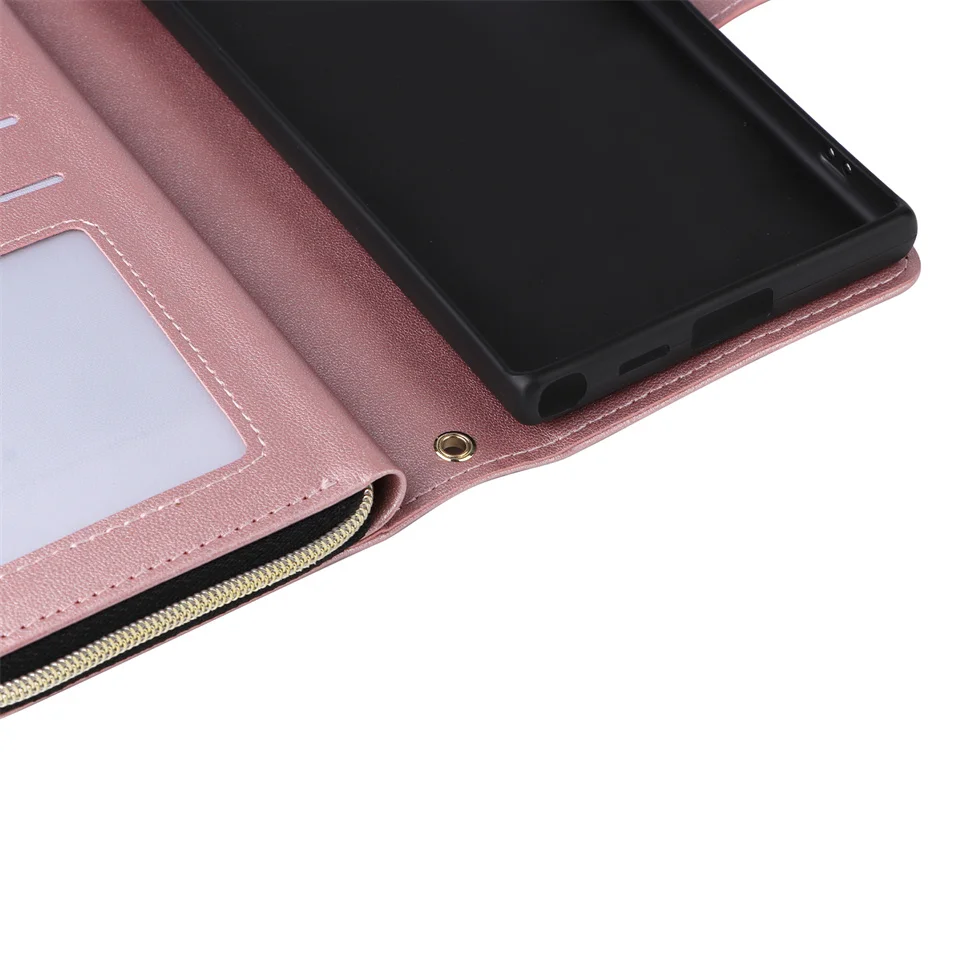 Кожаный чехол-книжка на молнии для Samsung Galaxy S24 Ultra S23 Plus S22 S21 FE